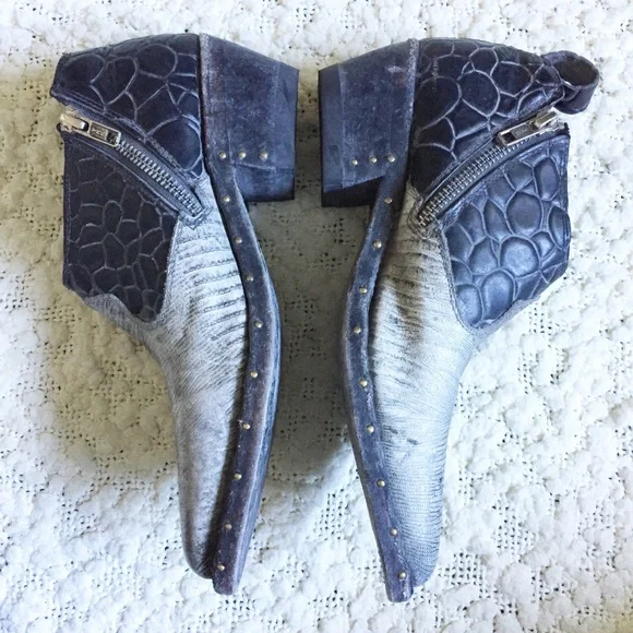 NWOT Free People + Farylrobin Western Westley Bootie 6, gray black new w/o tags - Picture 3 of 8